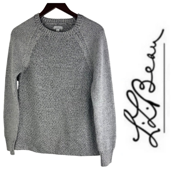 LL Bean Signature Sweater Pullover Sz Small Fisherman Wool Silk Cashmere Gray - Picture 1 of 4